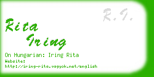 rita iring business card